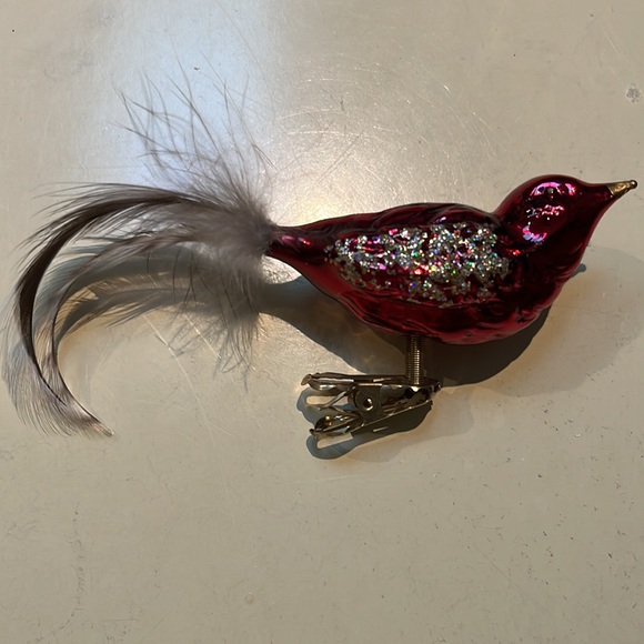 Martha Stewart Red Glass Birds Clip-on Christmas ornaments orig box Poland READ - Picture 7 of 16